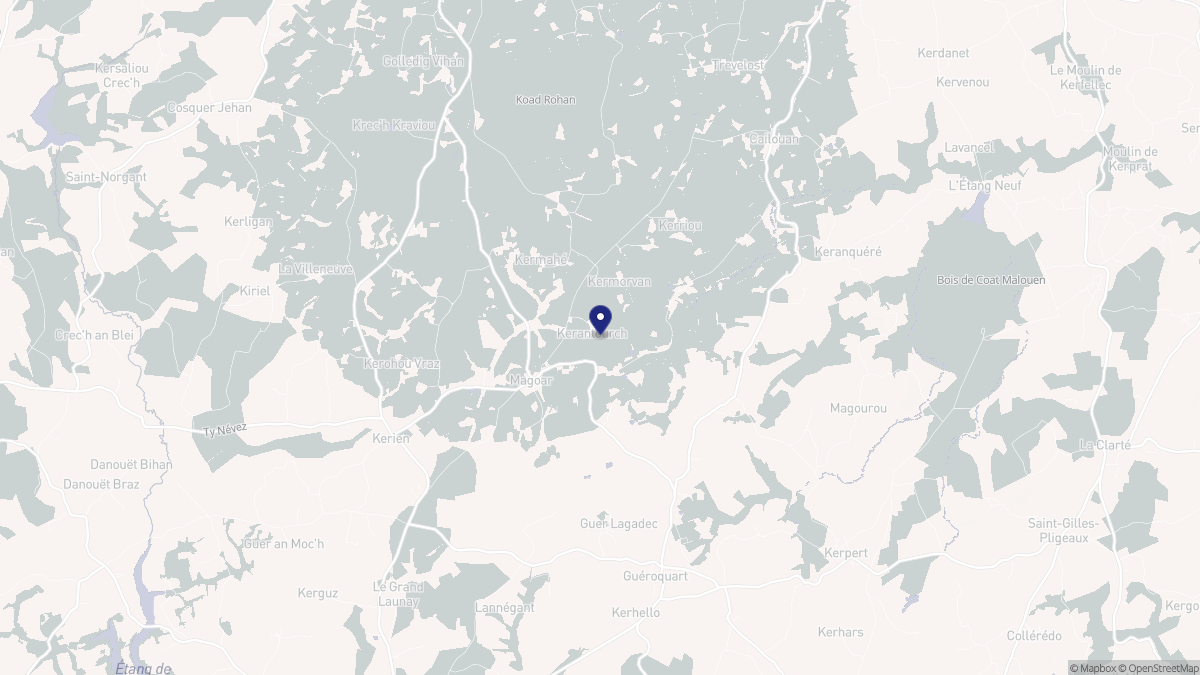 Aperçu cartographique de Magoar, centré sur la commune