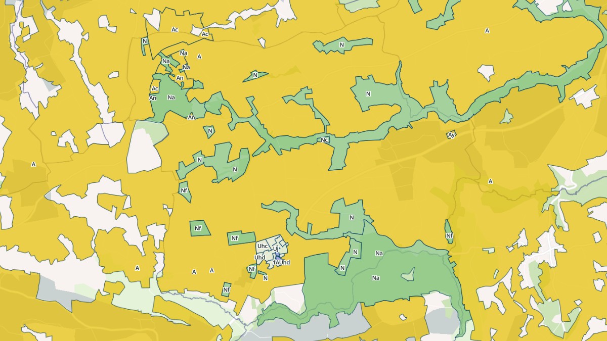 Aperçu cartographique de Moustéru, centré sur la commune