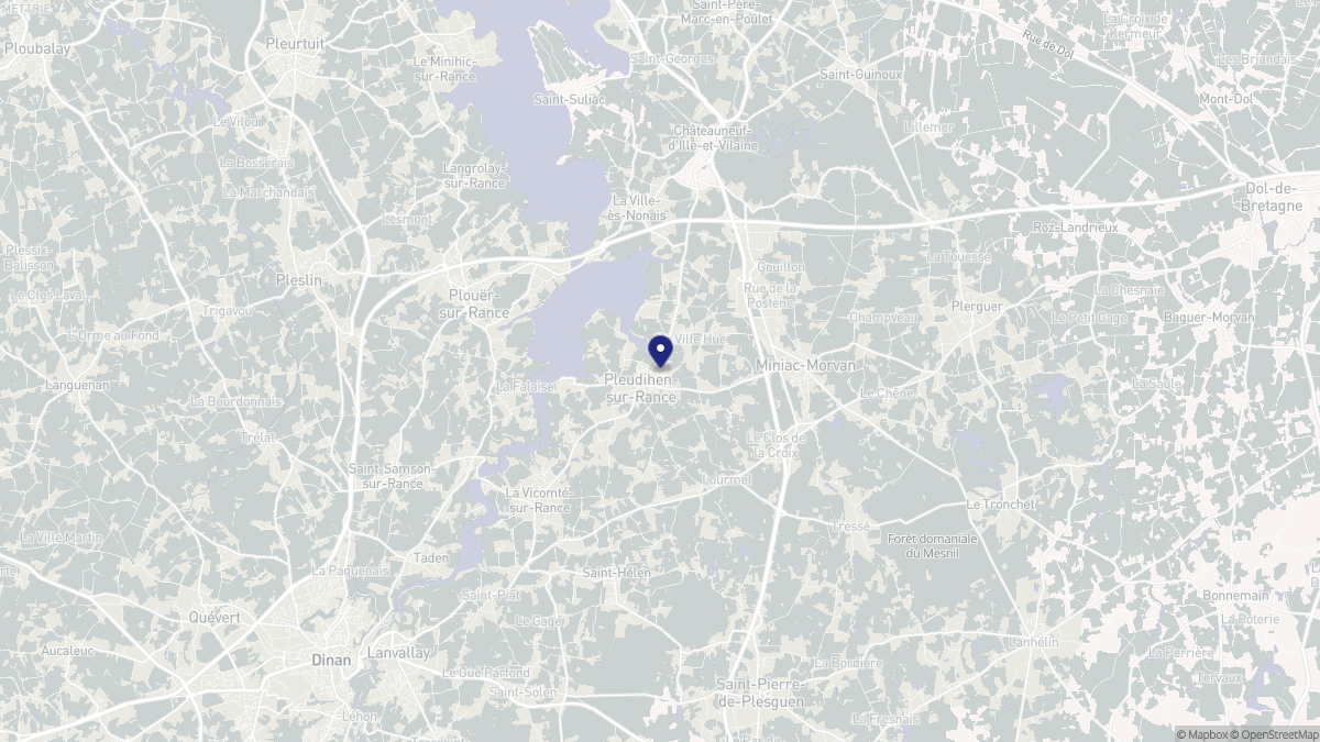 Aperçu cartographique de Pleudihen-sur-Rance, centré sur la commune