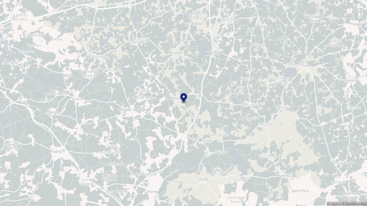 Aperçu cartographique de Plumaudan, centré sur la commune
