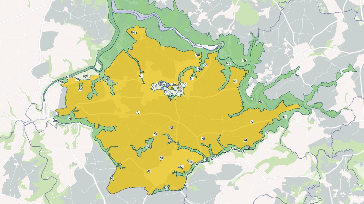 Aperçu cartographique de Quemper-Guézennec, centré sur la commune