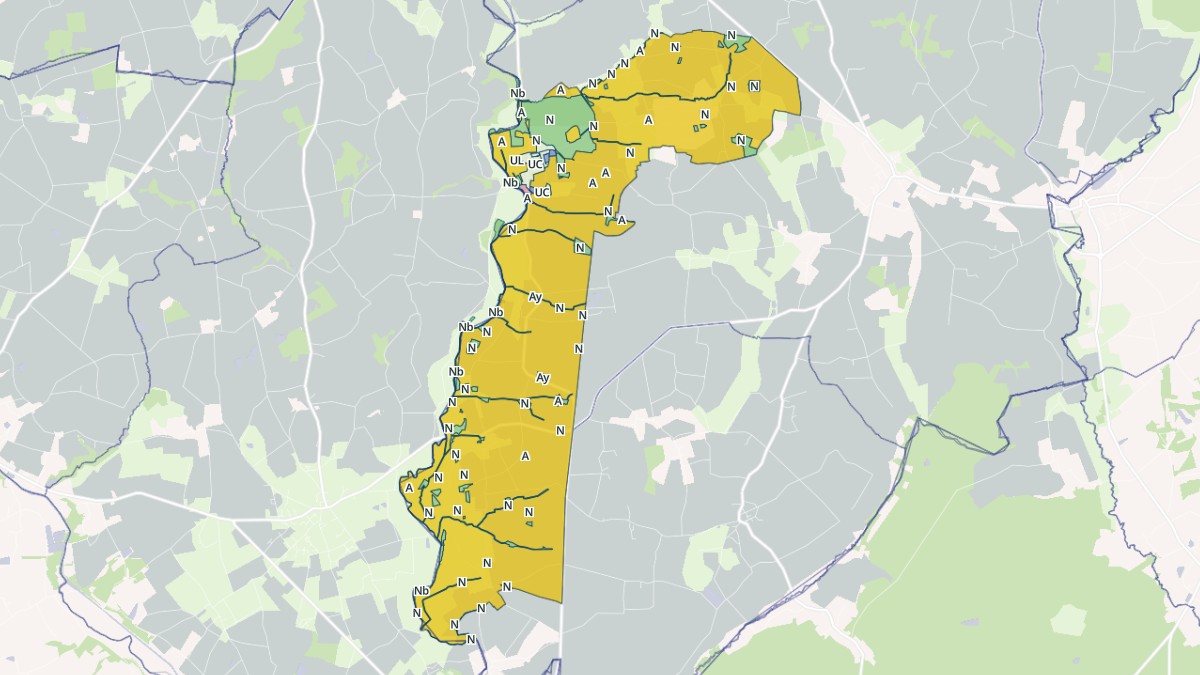 Aperçu cartographique de Saint-Étienne-du-Gué-de-l'Isle, centré sur la commune