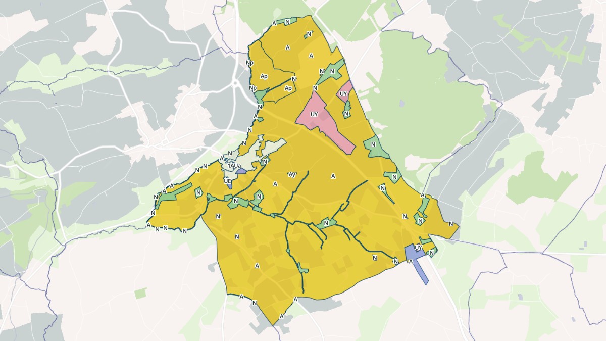 Aperçu cartographique de Saint-Hervé, centré sur la commune