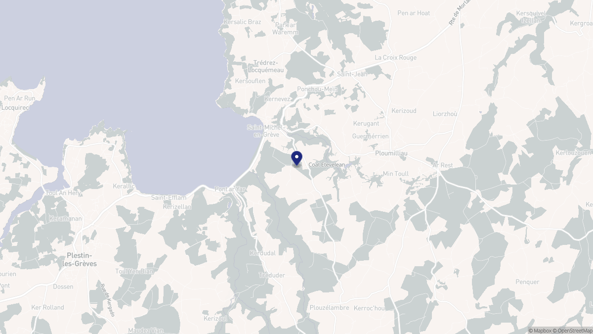 Aperçu cartographique de Saint-Michel-en-Grève, centré sur la commune