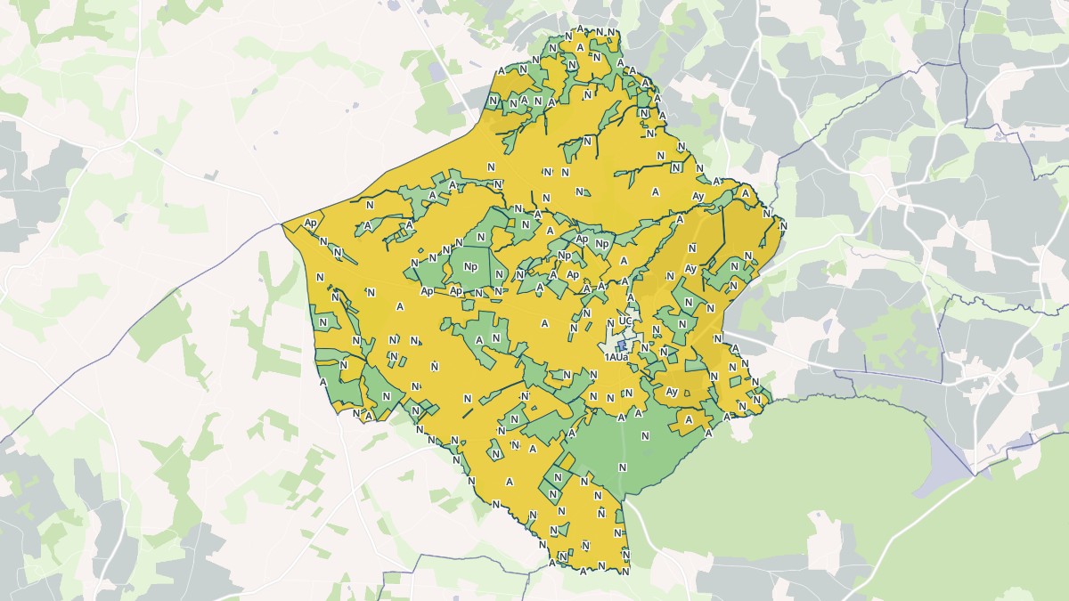 Aperçu cartographique de Saint-Vran, centré sur la commune