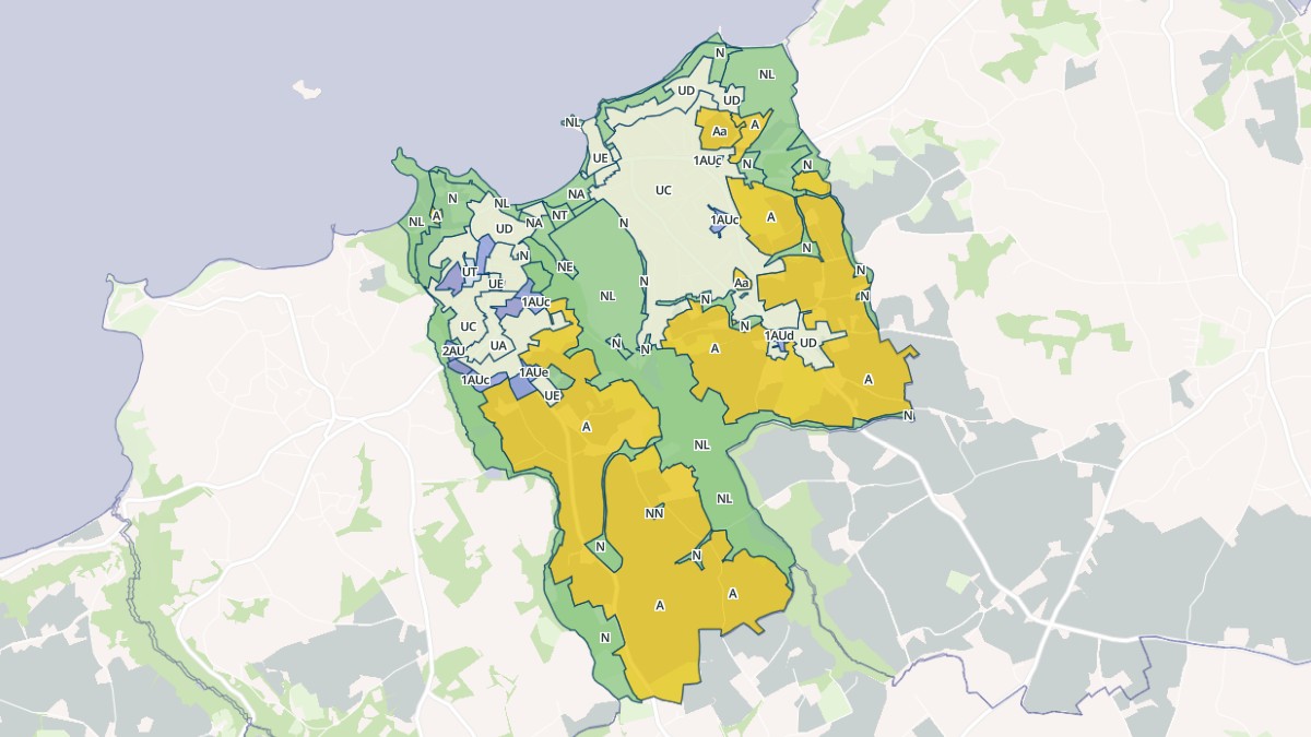 Aperçu cartographique de Trévou-Tréguignec, centré sur la commune