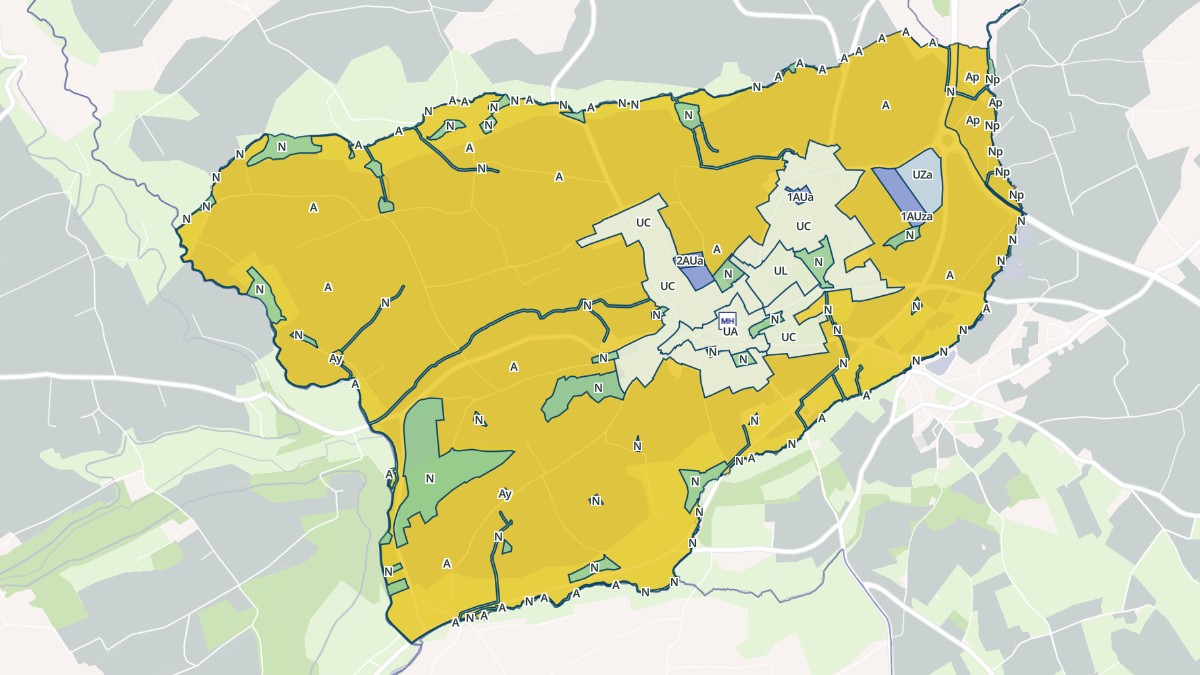 Aperçu cartographique de Uzel, centré sur la commune