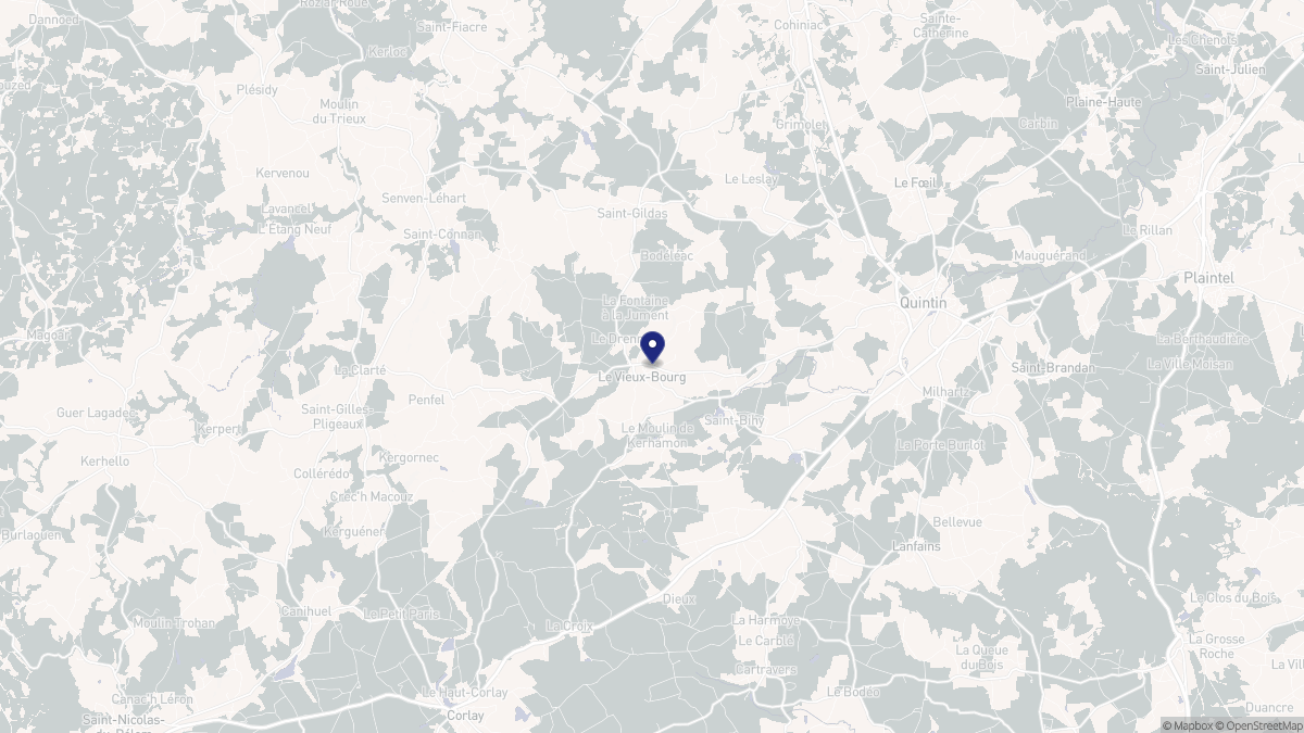 Aperçu cartographique de Le Vieux-Bourg, centré sur la commune