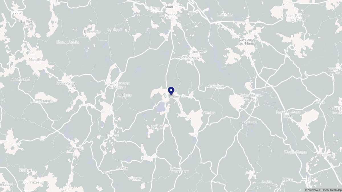 Aperçu cartographique de Chamberaud, centré sur la commune