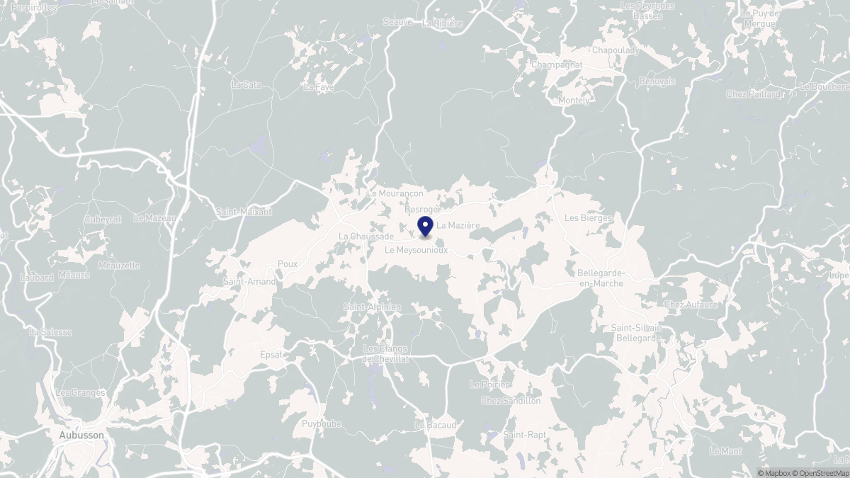 Aperçu cartographique de La Chaussade, centré sur la commune