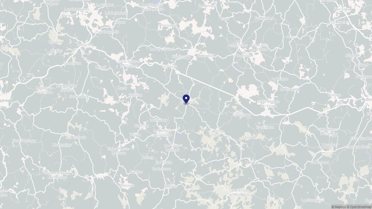 Aperçu cartographique de Chavanat, centré sur la commune