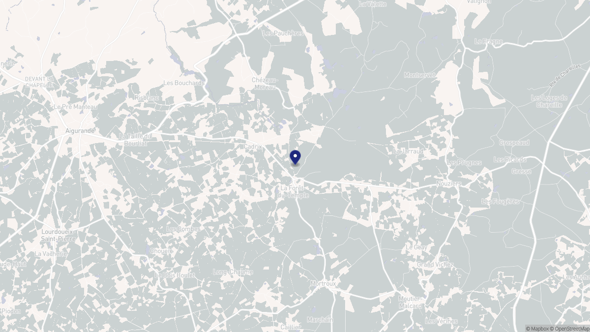 Aperçu cartographique de La Forêt-du-Temple, centré sur la commune