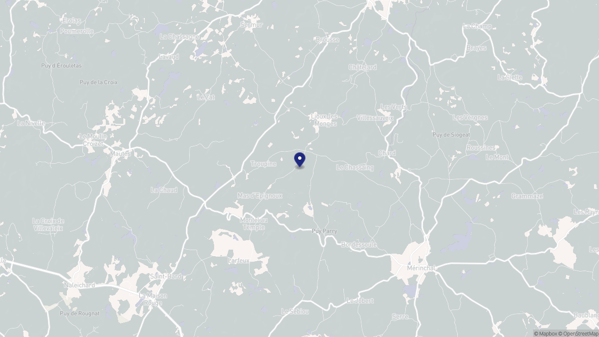 Aperçu cartographique de Lioux-les-Monges, centré sur la commune