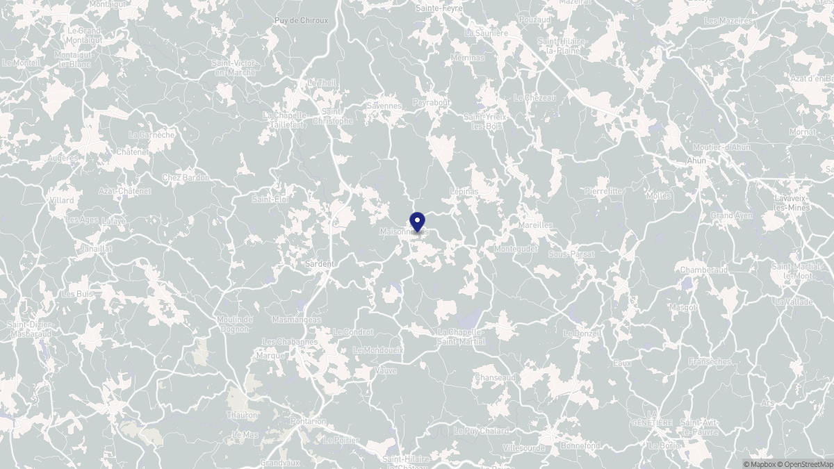 Aperçu cartographique de Maisonnisses, centré sur la commune