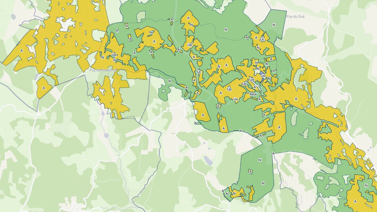 Aperçu cartographique de Le Mas-d'Artige, centré sur la commune