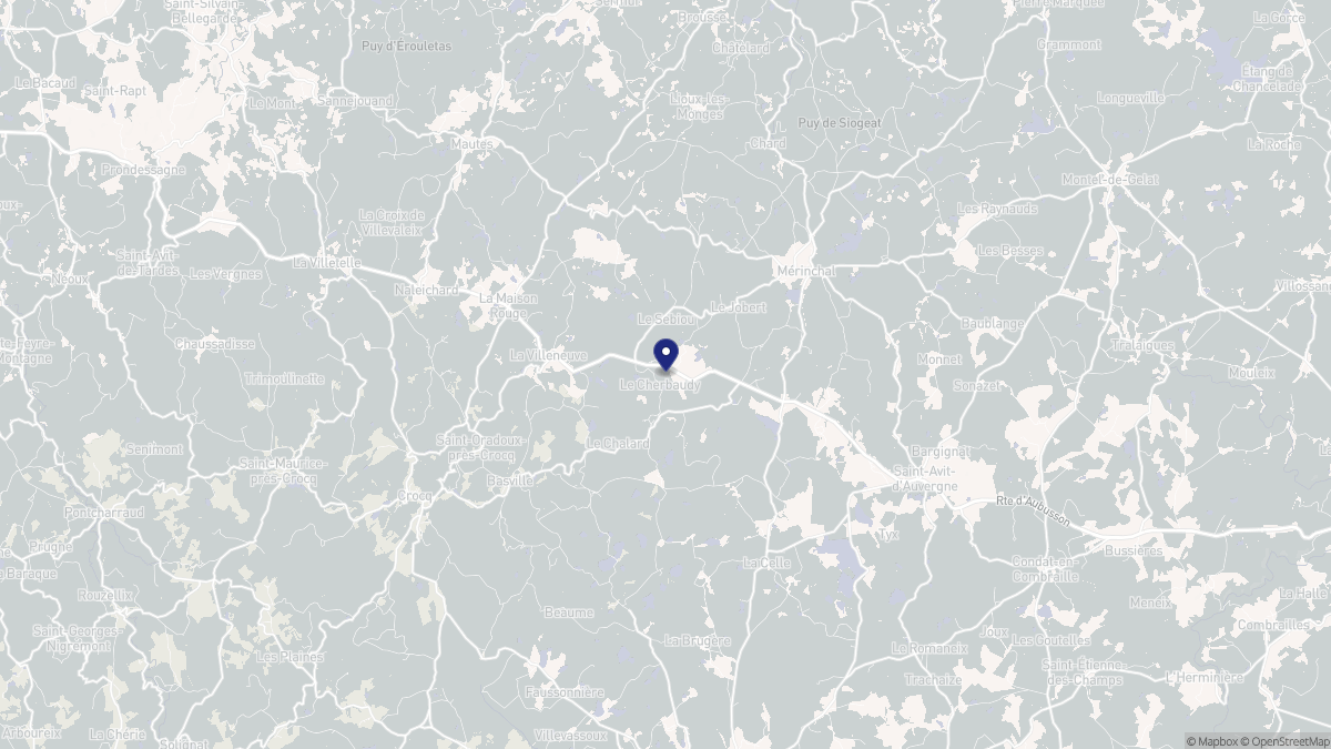 Aperçu cartographique de La Mazière-aux-Bons-Hommes, centré sur la commune