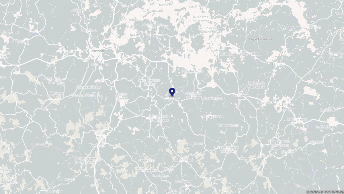 Aperçu cartographique de Néoux, centré sur la commune