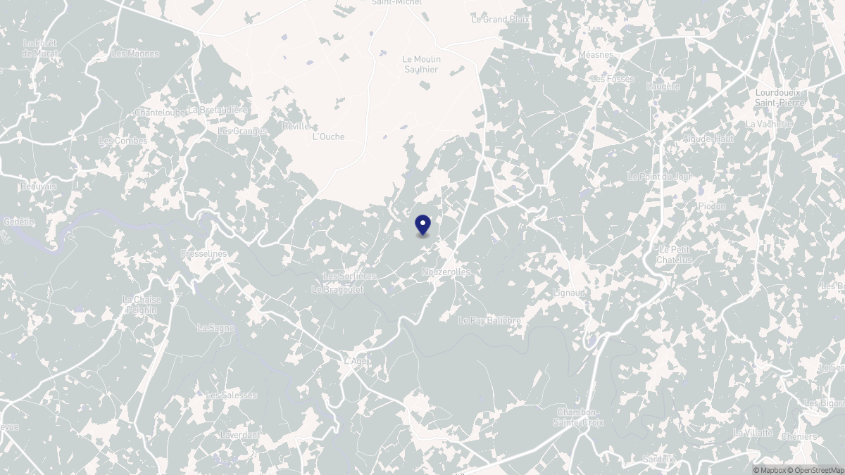 Aperçu cartographique de Nouzerolles, centré sur la commune