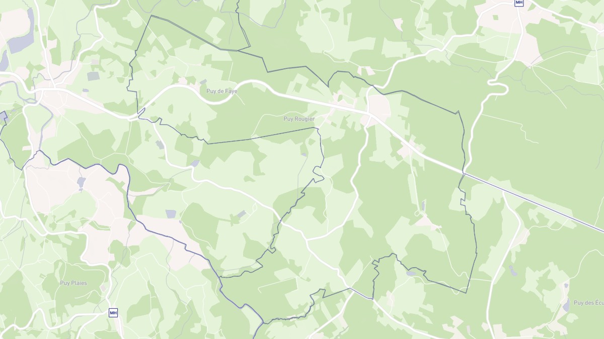 Aperçu cartographique de La Pouge, centré sur la commune