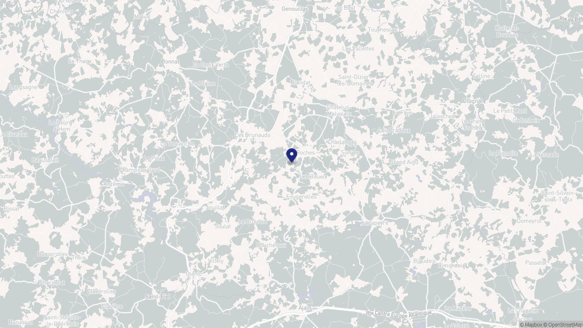 Aperçu cartographique de Roches, centré sur la commune