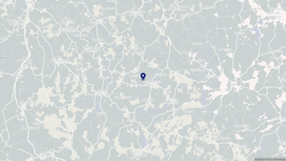 Aperçu cartographique de Saint-Agnant-près-Crocq, centré sur la commune