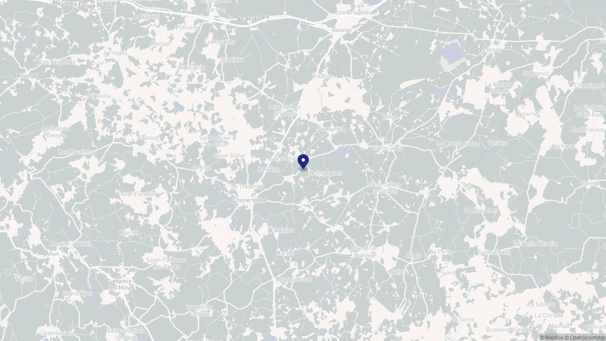 Aperçu cartographique de Saint-Chabrais, centré sur la commune