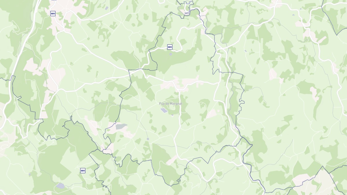 Aperçu cartographique de Sainte-Feyre-la-Montagne, centré sur la commune