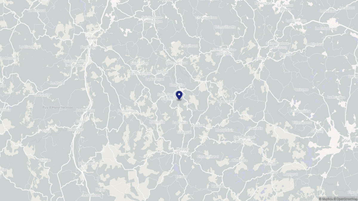 Aperçu cartographique de Saint-Georges-Nigremont, centré sur la commune