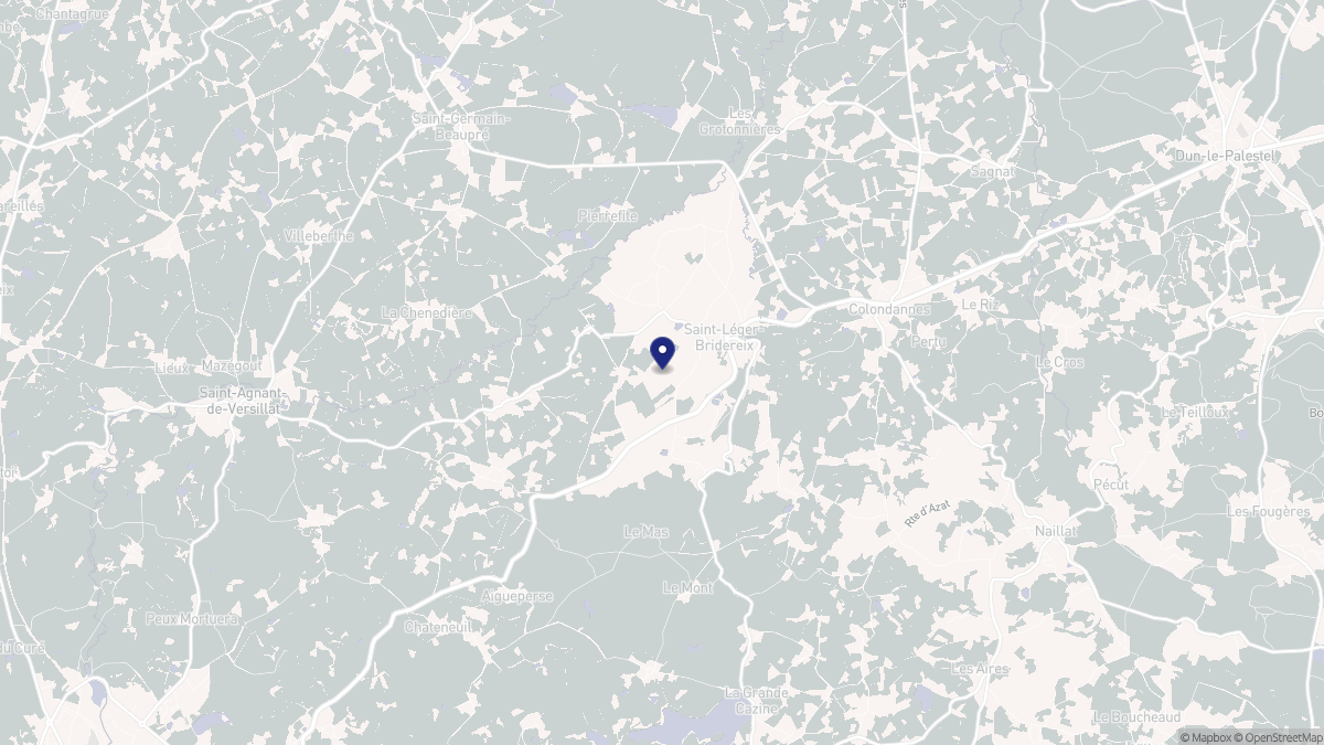 Aperçu cartographique de Saint-Léger-Bridereix, centré sur la commune