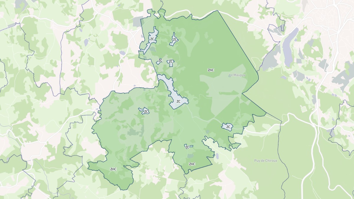 Aperçu cartographique de Saint-Léger-le-Guérétois, centré sur la commune