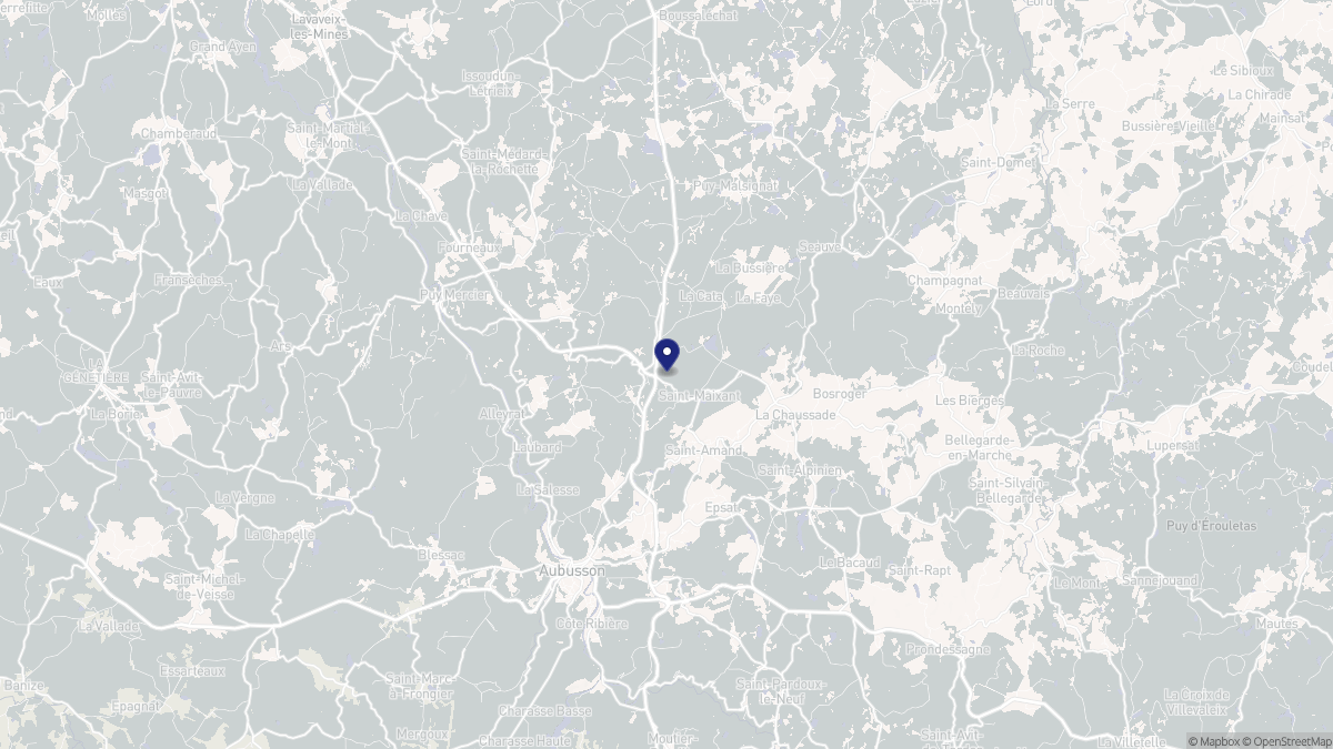 Aperçu cartographique de Saint-Maixant, centré sur la commune