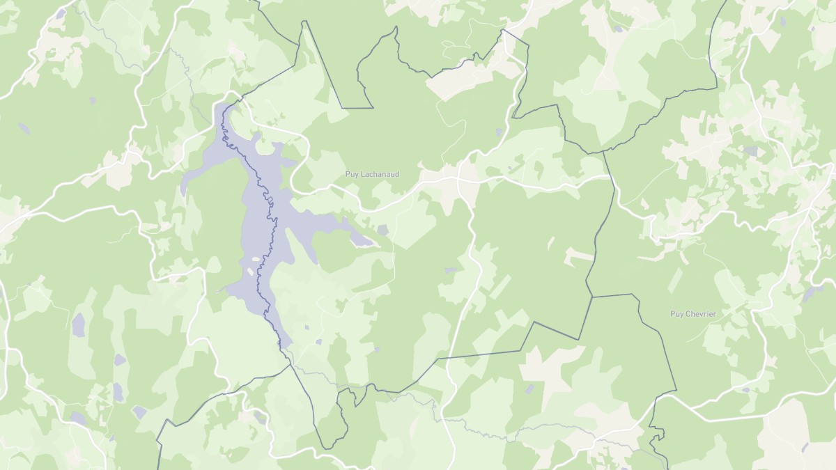 Aperçu cartographique de Saint-Marc-à-Loubaud, centré sur la commune