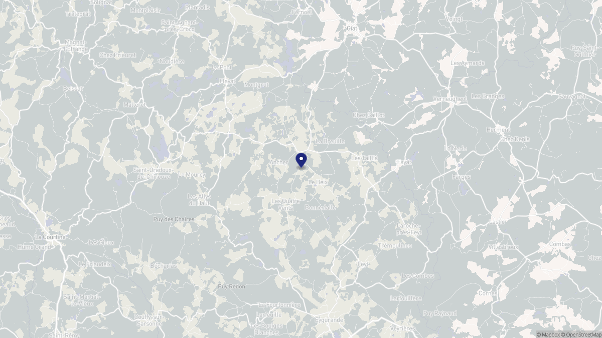 Aperçu cartographique de Saint-Merd-la-Breuille, centré sur la commune