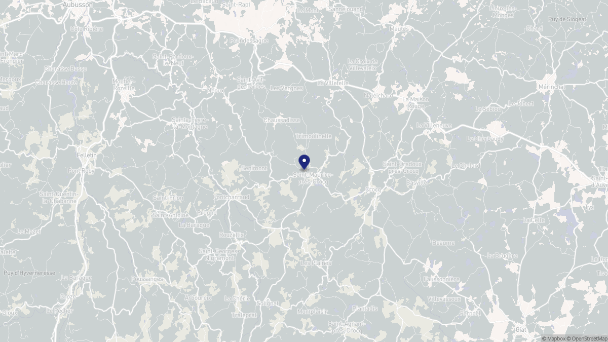 Aperçu cartographique de Saint-Pardoux-d'Arnet, centré sur la commune
