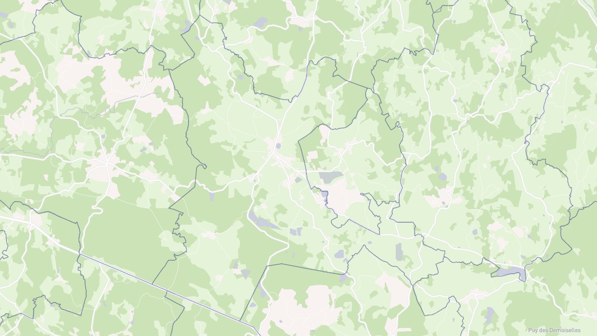 Aperçu cartographique de Saint-Sulpice-les-Champs, centré sur la commune