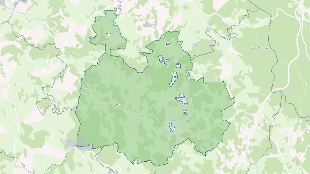 Aperçu cartographique de Saint-Victor-en-Marche, centré sur la commune