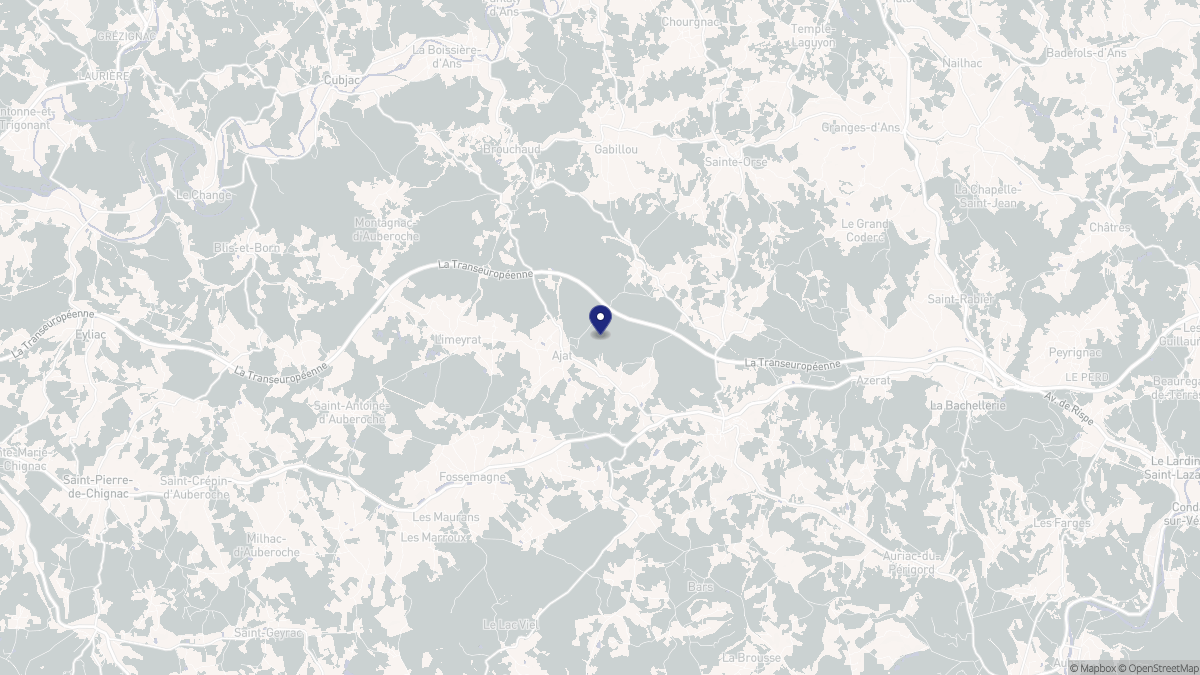 Aperçu cartographique de Ajat, centré sur la commune