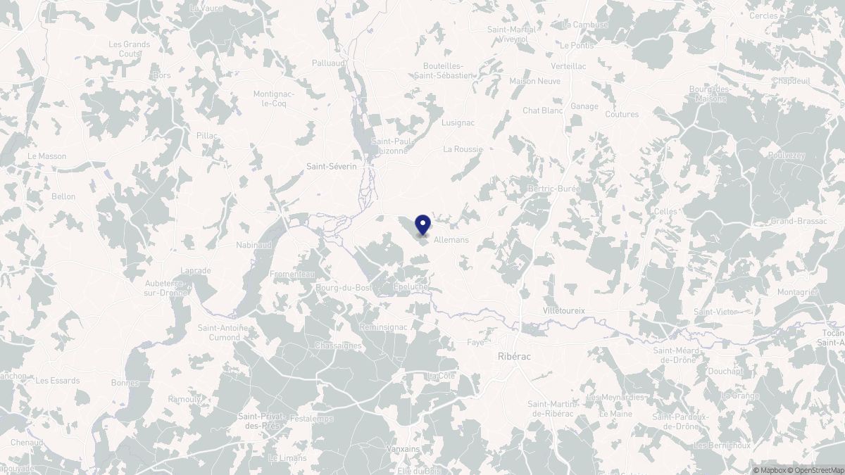Aperçu cartographique de Allemans, centré sur la commune