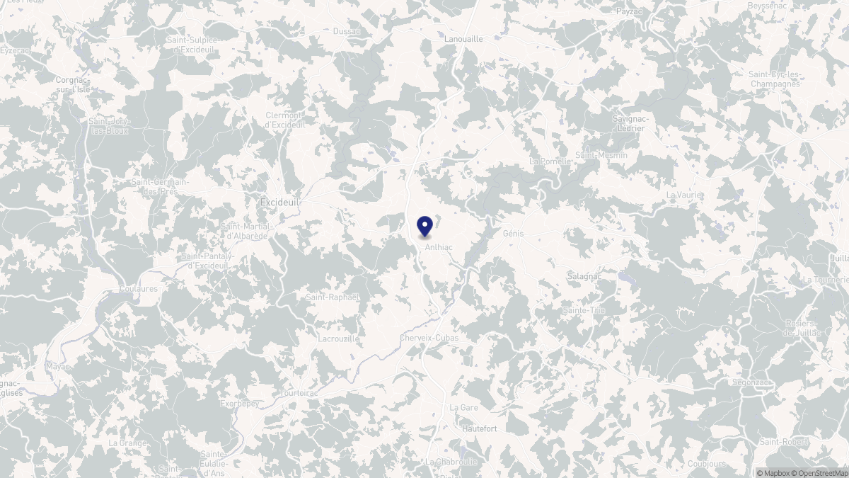 Aperçu cartographique de Anlhiac, centré sur la commune