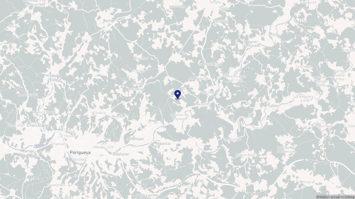 Aperçu cartographique de Antonne-et-Trigonant, centré sur la commune