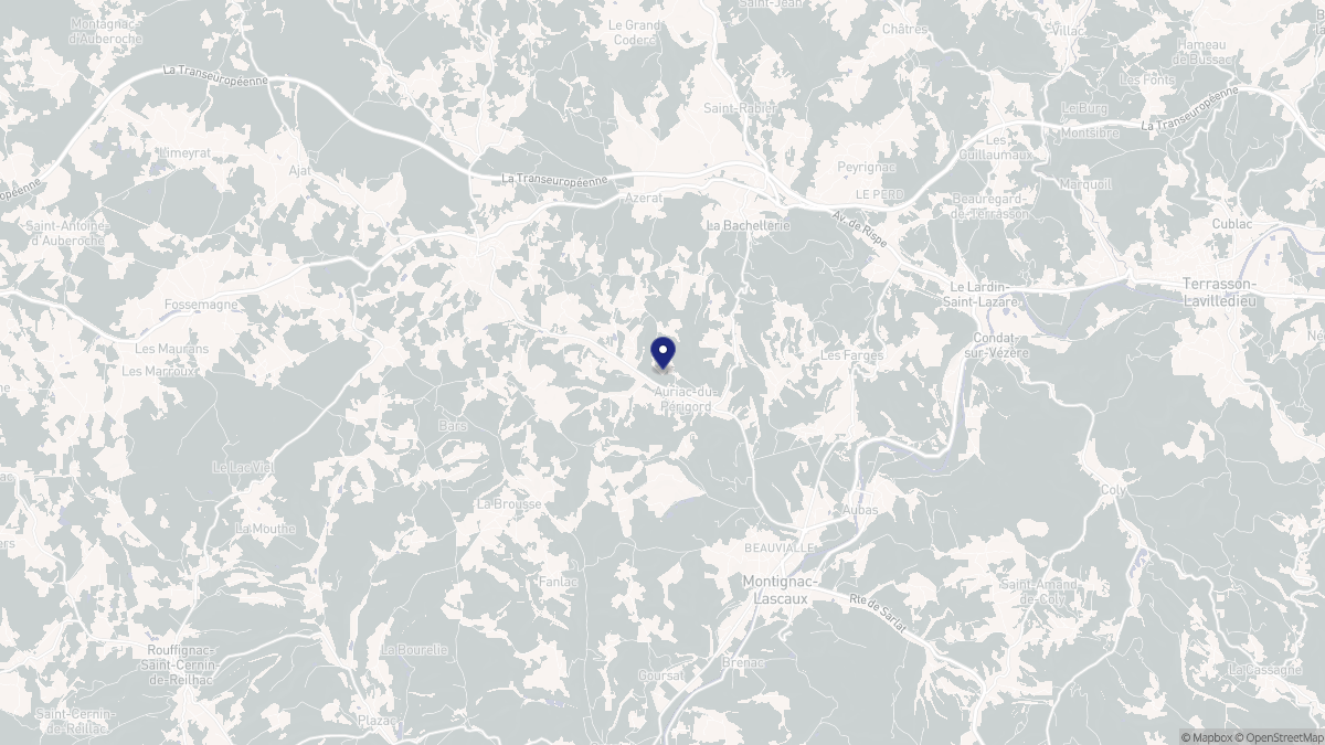 Aperçu cartographique de Auriac-du-Périgord, centré sur la commune