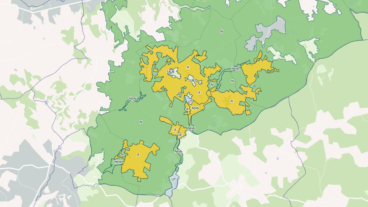Aperçu cartographique de Biron, centré sur la commune