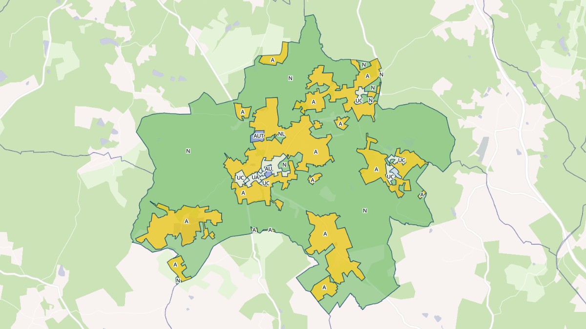 Aperçu cartographique de Bosset, centré sur la commune