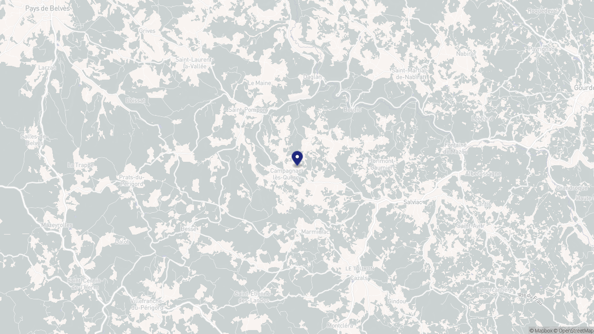 Aperçu cartographique de Campagnac-lès-Quercy, centré sur la commune