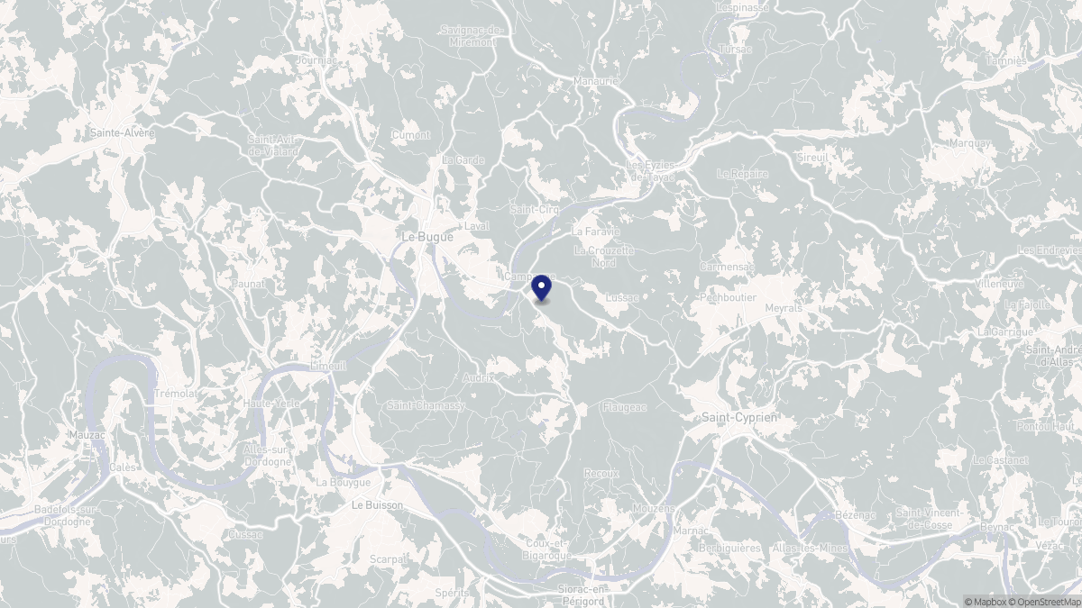 Aperçu cartographique de Campagne, centré sur la commune