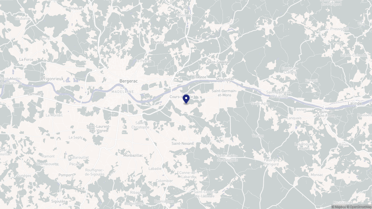 Aperçu cartographique de Cours-de-Pile, centré sur la commune