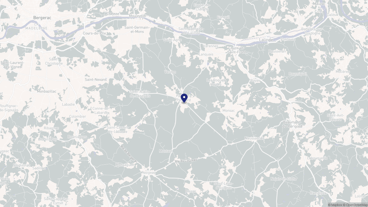 Aperçu cartographique de Faux-en-Périgord, centré sur la commune