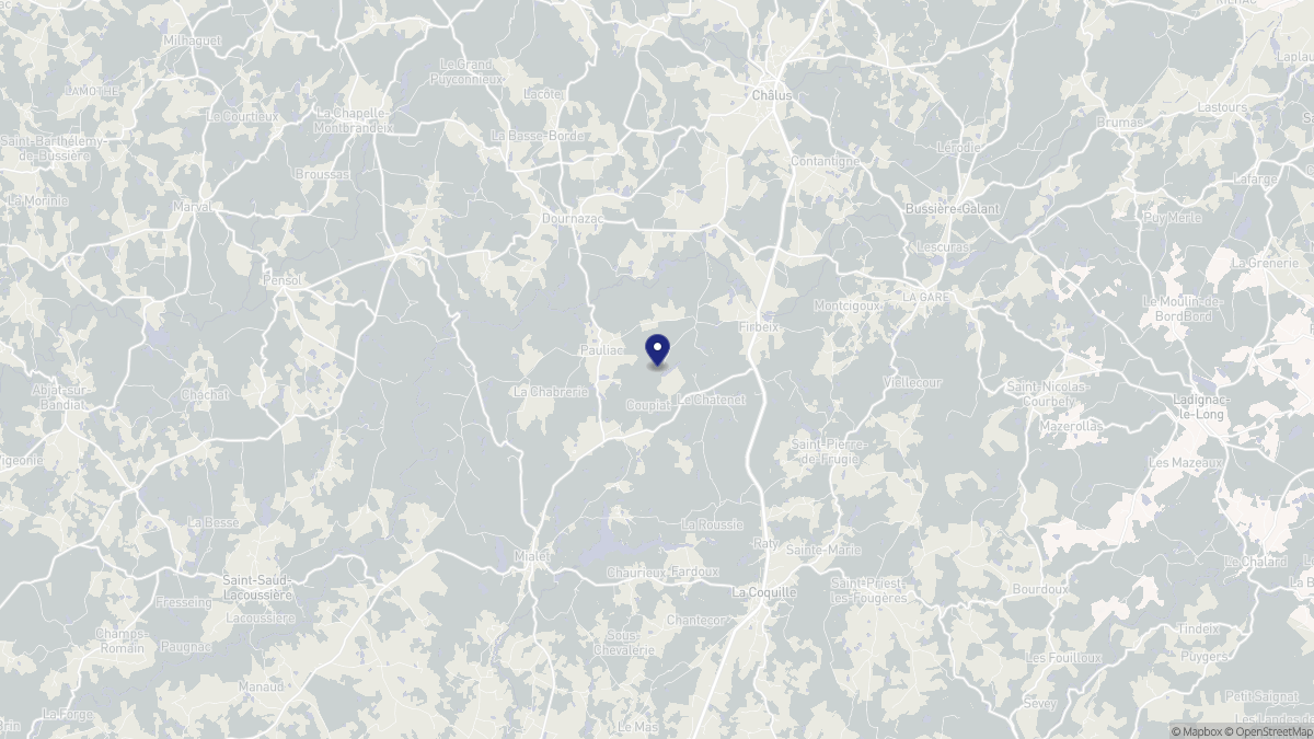Aperçu cartographique de Firbeix, centré sur la commune