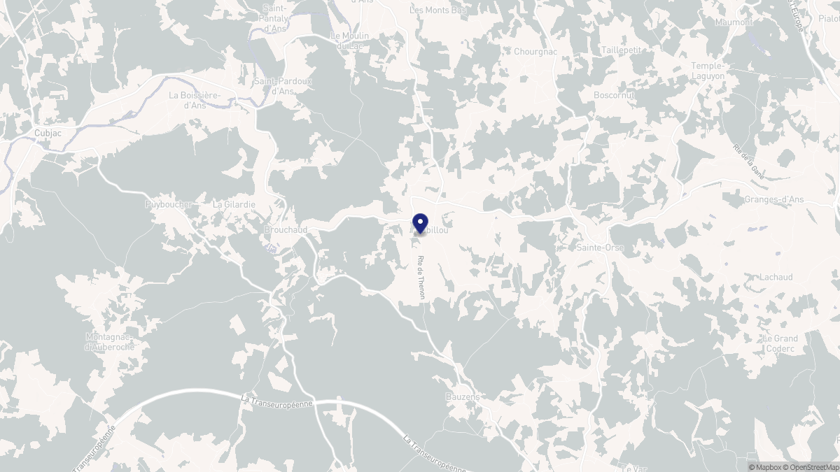 Aperçu cartographique de Gabillou, centré sur la commune