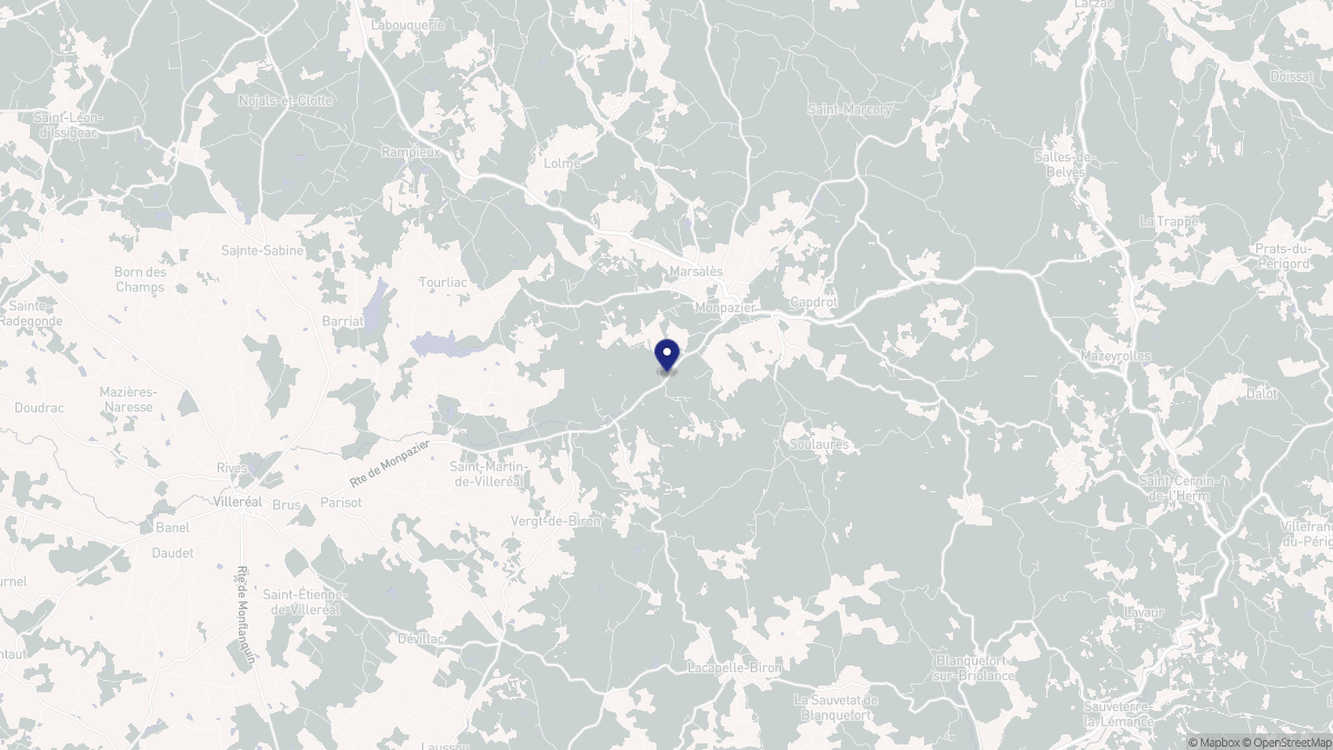 Aperçu cartographique de Gaugeac, centré sur la commune